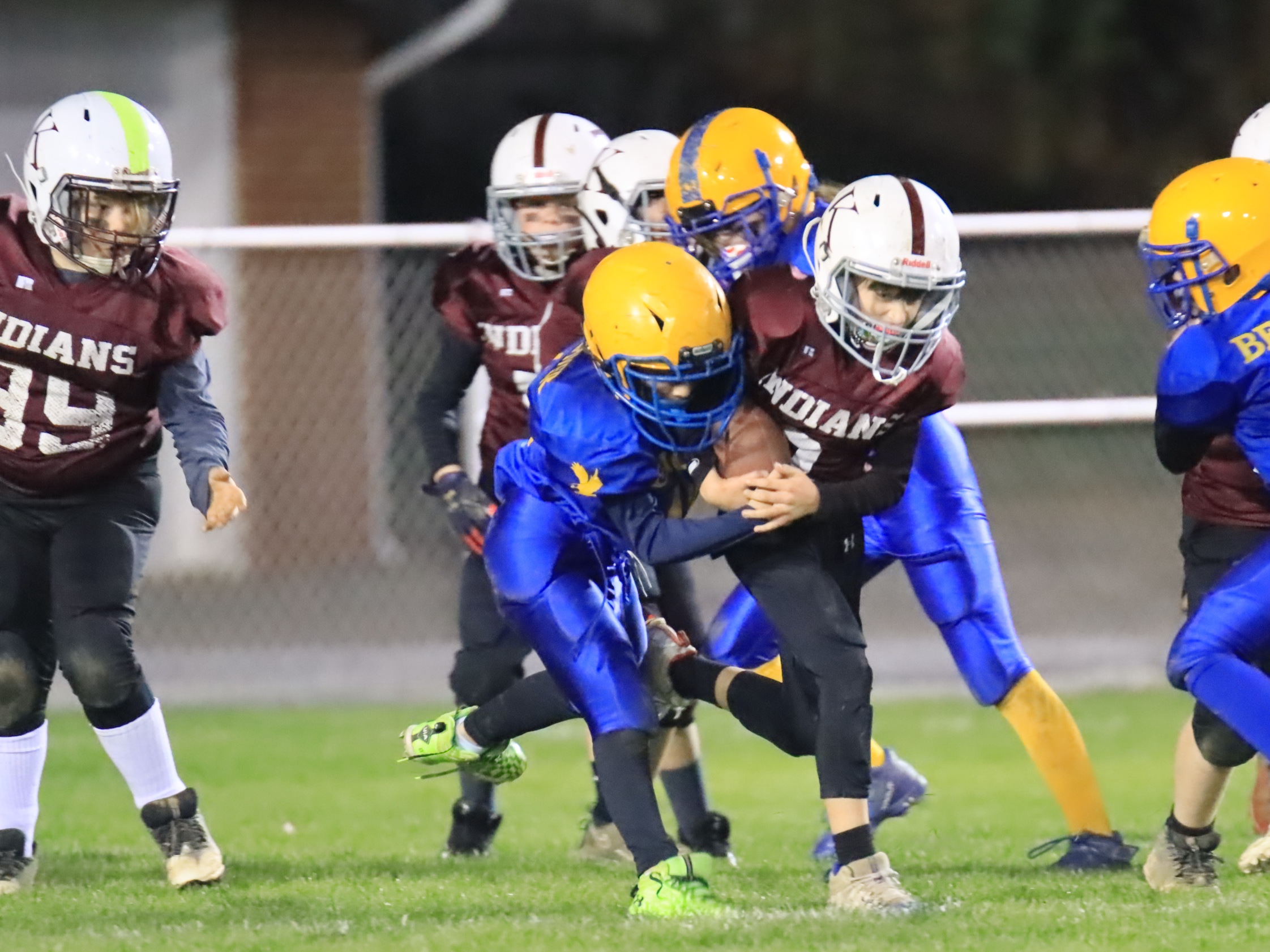 Pee Wee action between the Kish Indians and McVeytown Eagles in the 2023 Central Keystone Pee Wee Championship Game. 

Photo by Kelsey Whalen