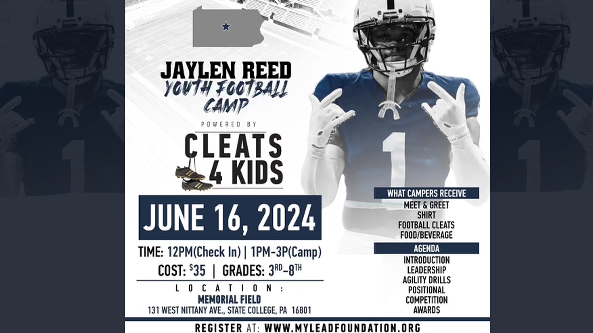 Jaylen Reed Youth Football Camp Open to Registrations